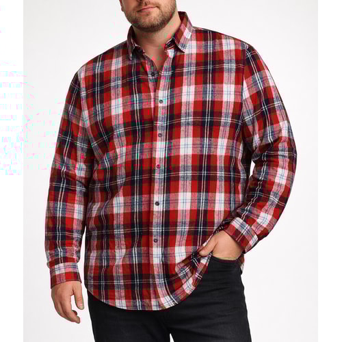 Bigdude Checked Flannel Long Sleeve Shirt Pepper Red