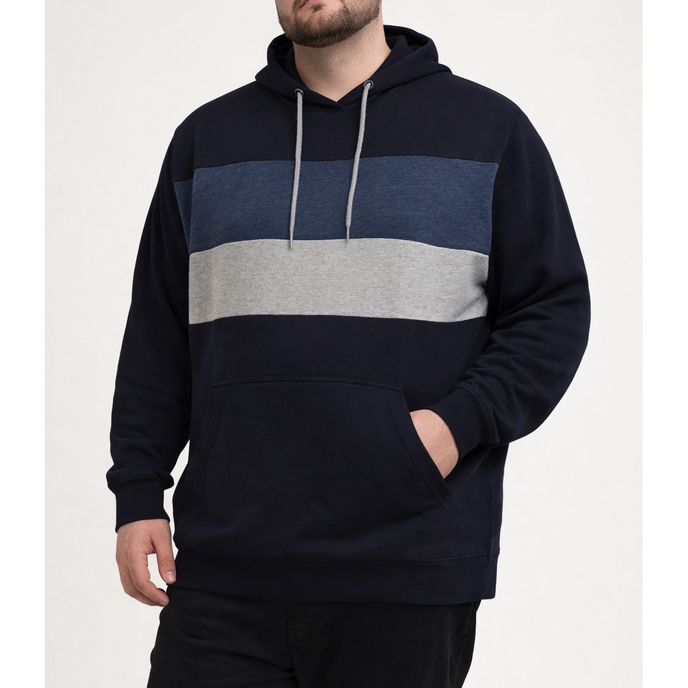 Bigdude Colour Block Hoody Navy
