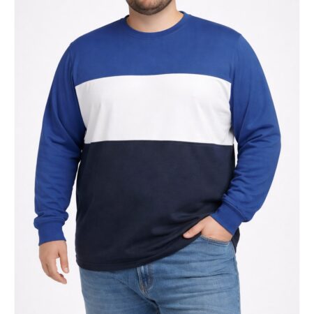 Bigdude Colour Block Long Sleeve T-Shirt Deep Blue